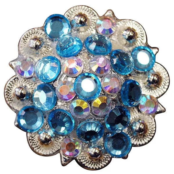 HILASON Western Screw Back Concho Turquoise Ab Crystal Saddle and stone Color