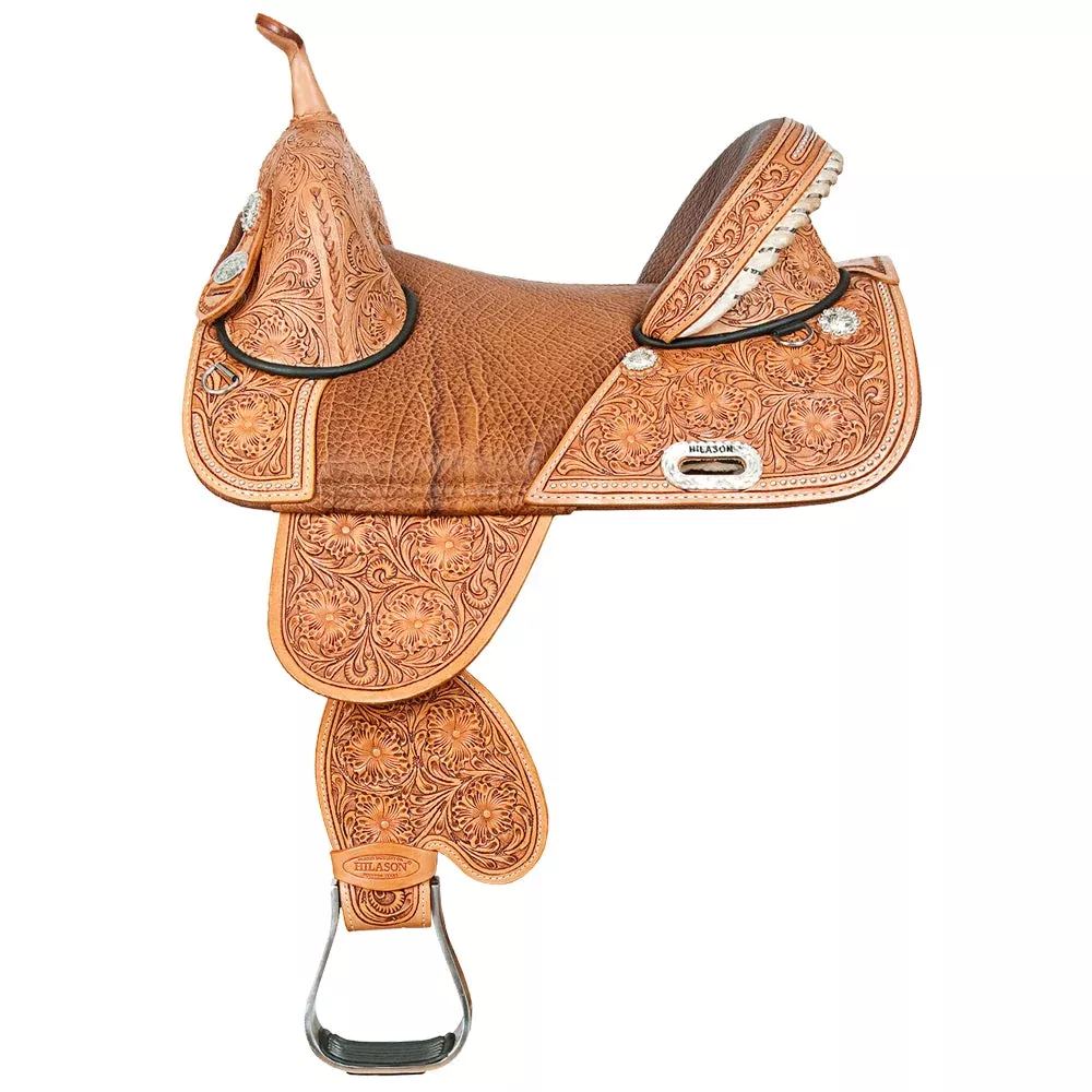 Hilason Western Trail Treeless Barrel Racing American Leather Saddle