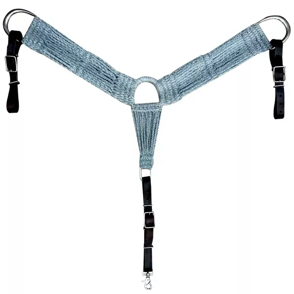 HILASON Western Wool Hand Tooled Breast Collar Grey