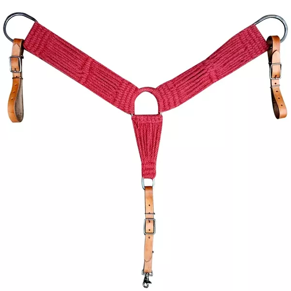 HILASON Western Wool Hand Tooled Breast Collar Red