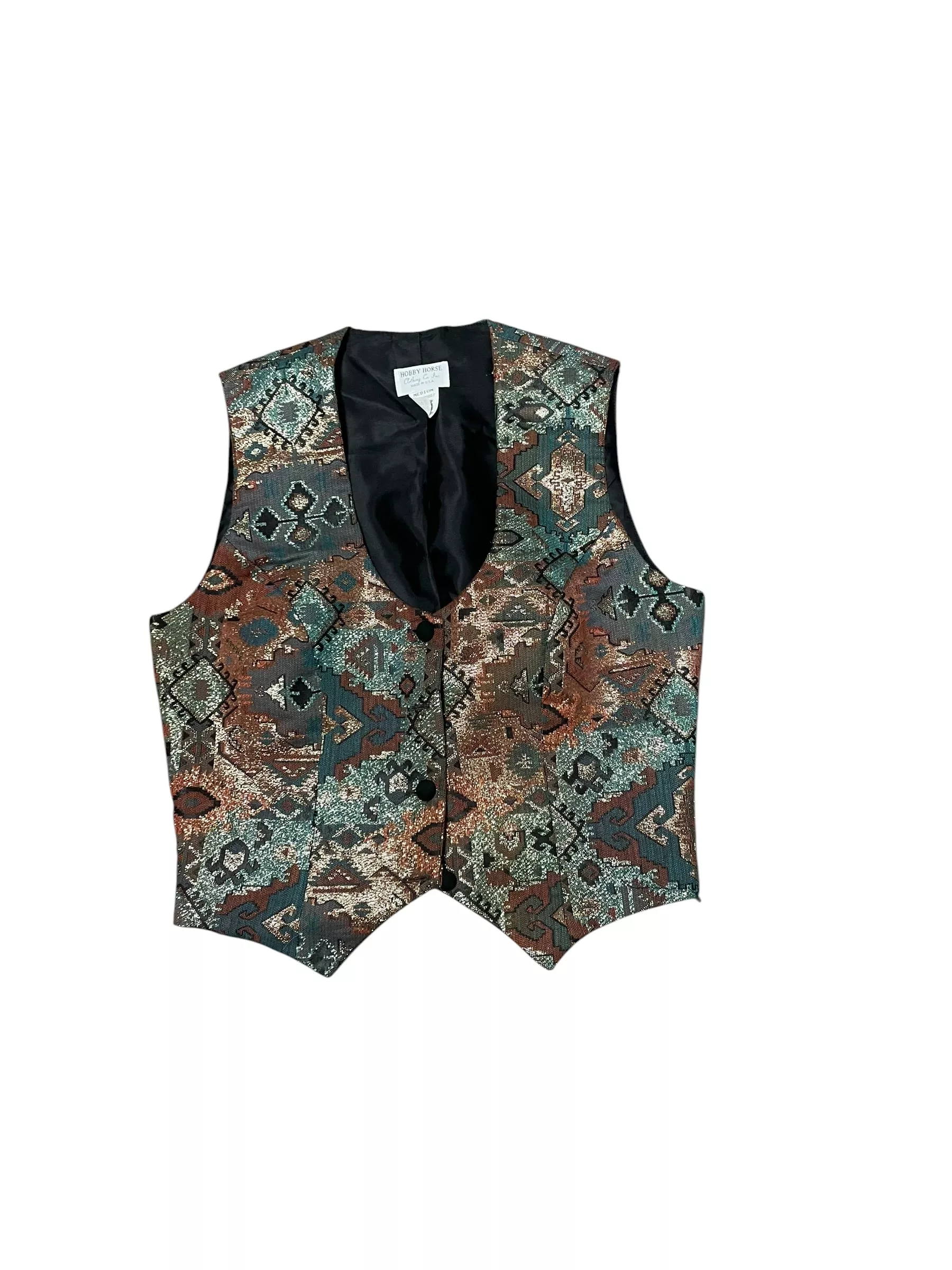 Hobby Horse Vest - Copper/Green/Gold - M - USED