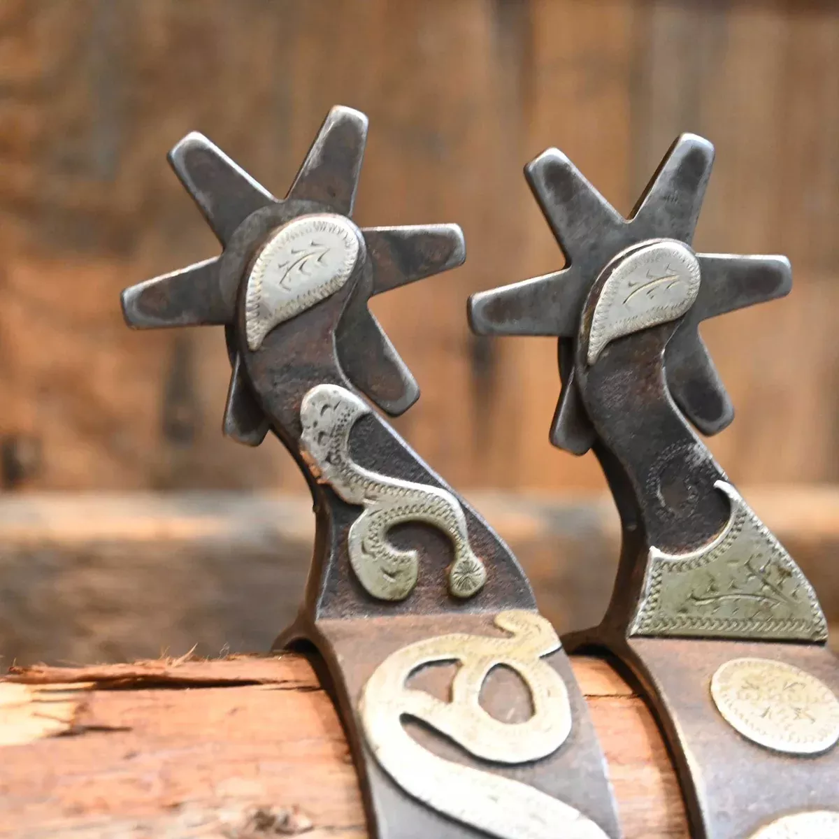 Holtma Silver Mounted 8 pt. Spurs