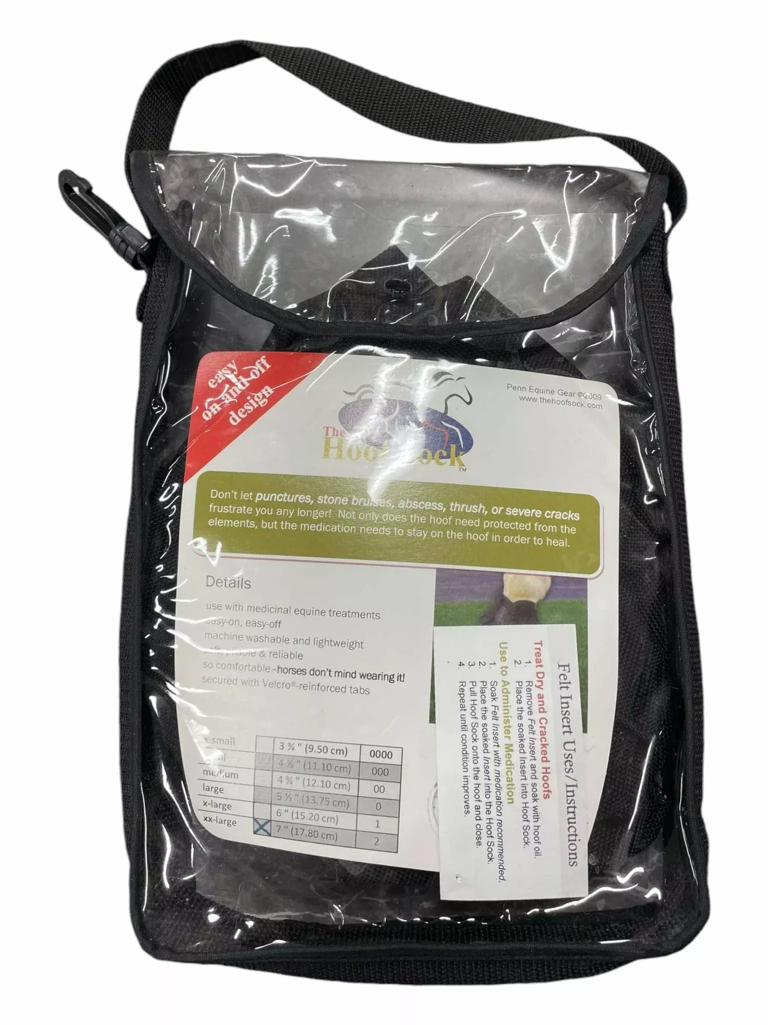 The Hoof Sock - Black - XXL - USED