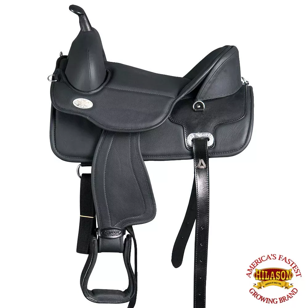 Horse English Treeless Saddle Hilason Endurance Pleasure Trail Leather