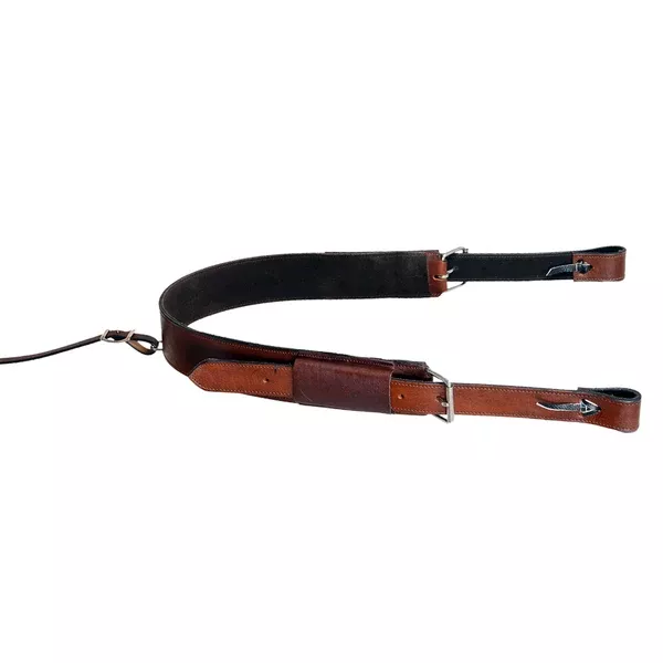 Horse Saddle Flank Cinch Girth Handtooled Leather W/ Billets Antique Brown Comfytack by Hilason