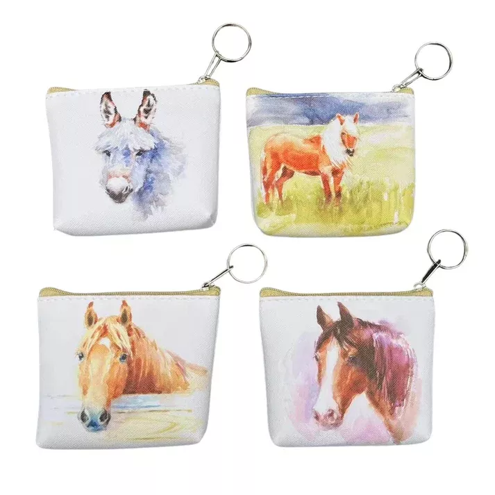 Horses and Donkey Change Purse