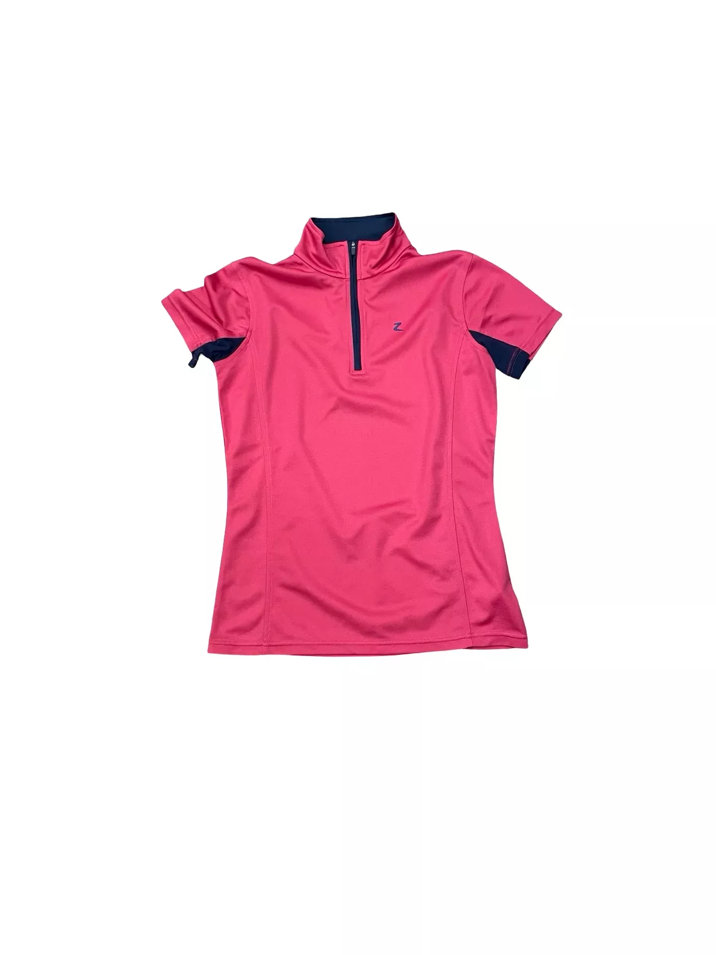 Horze 1/4 Zip SS Top - Pink/Navy - US 6 - USED