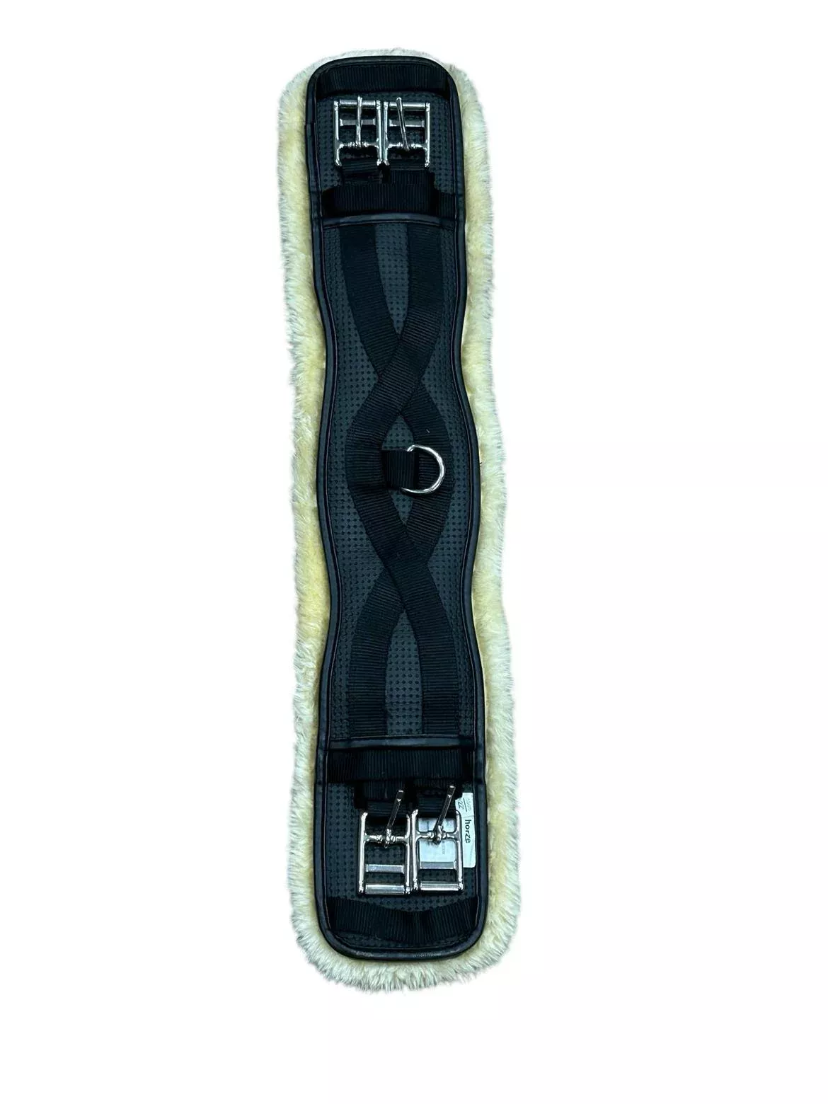 Horze Fleece Girth - Black/White - 22in - USED