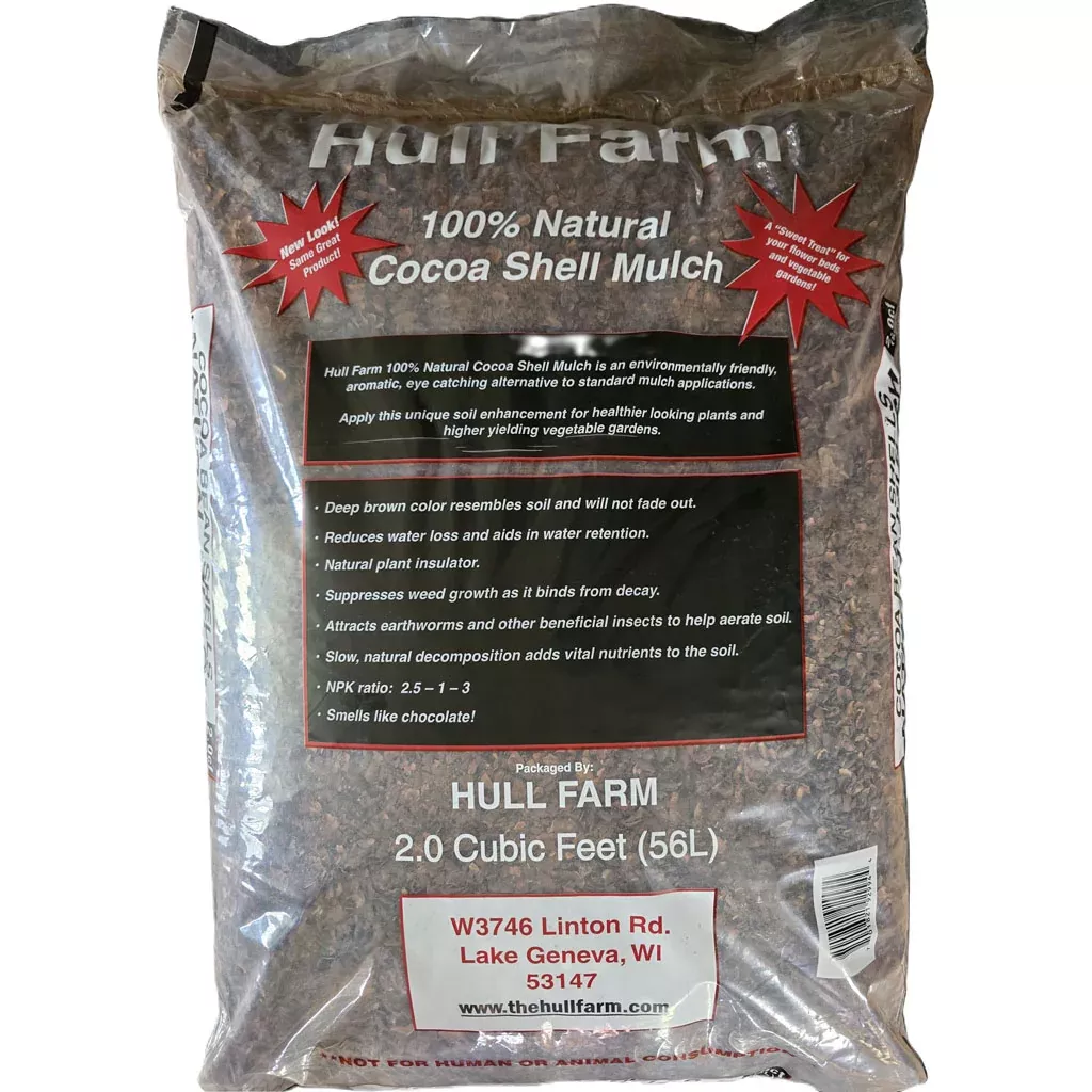 Hull Farm 100% Natural Cocoa Shell Mulch, 2 cu ft, Brown