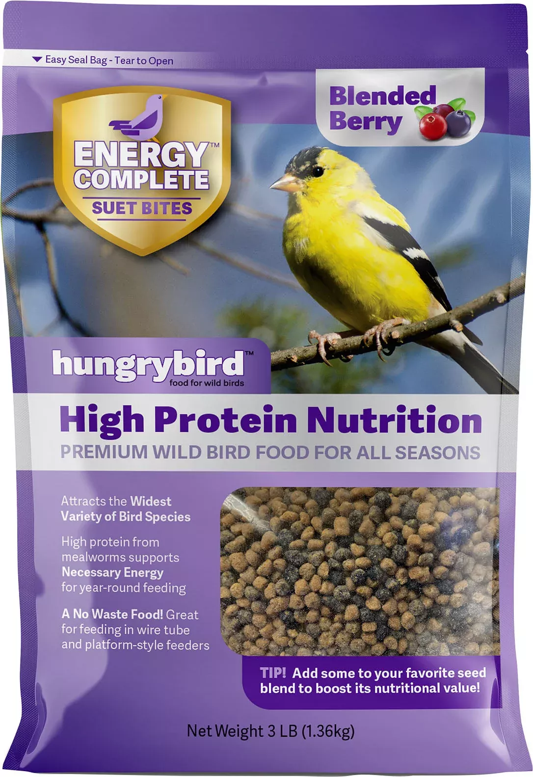 HungryBird Energy Complete Suet Bites Berry 3 lb