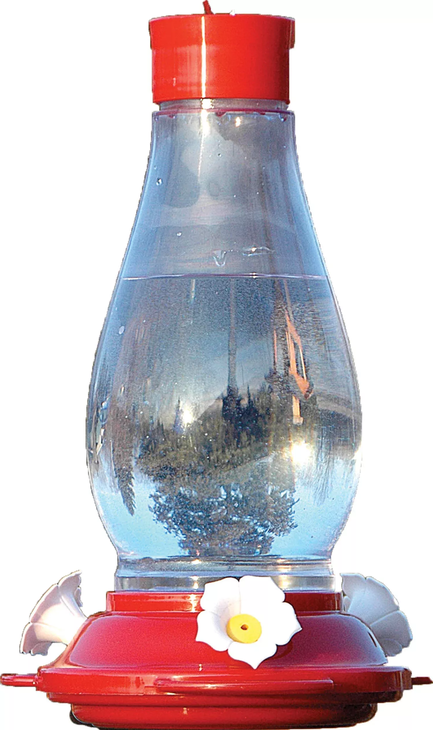 Hurricane Plastic Hummingbird Feeder 30 OZ Red/clear