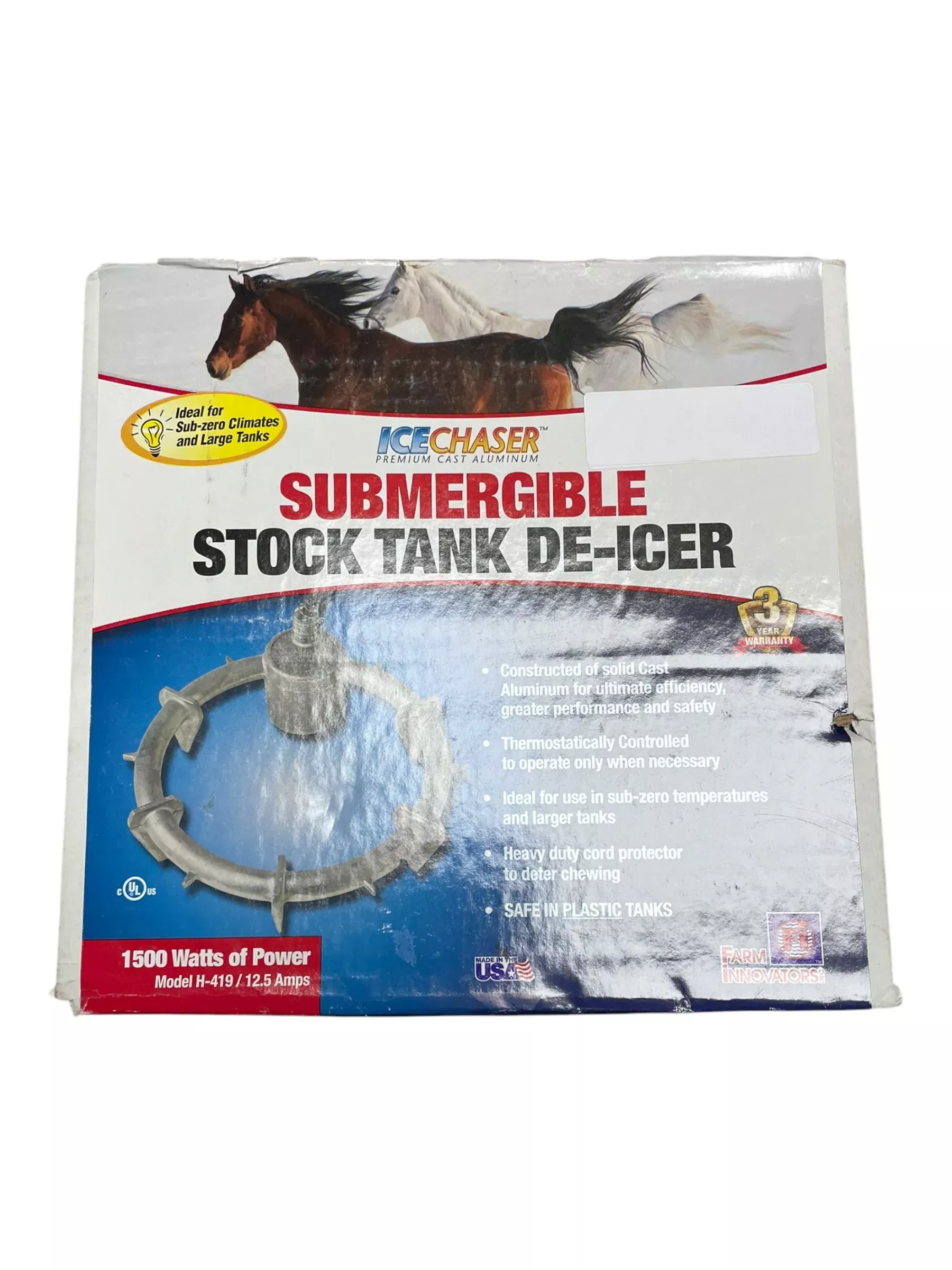 Ice Chaser Submergible Stock Tank De-Icer - USED