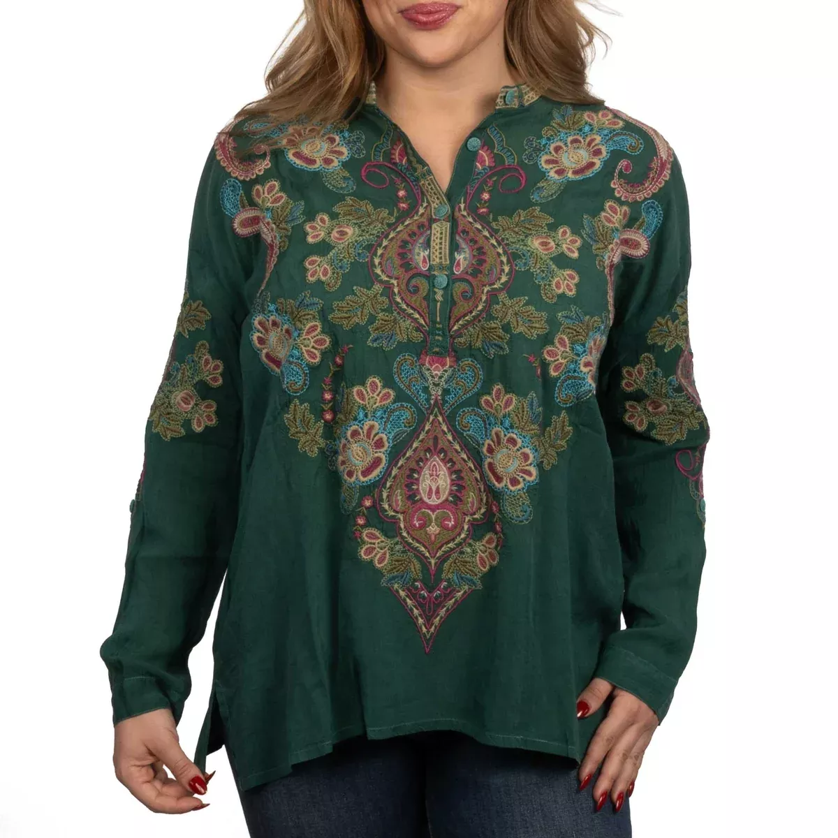 Johnny Was Audrey Mandarin Collar Top - FINAL SALE