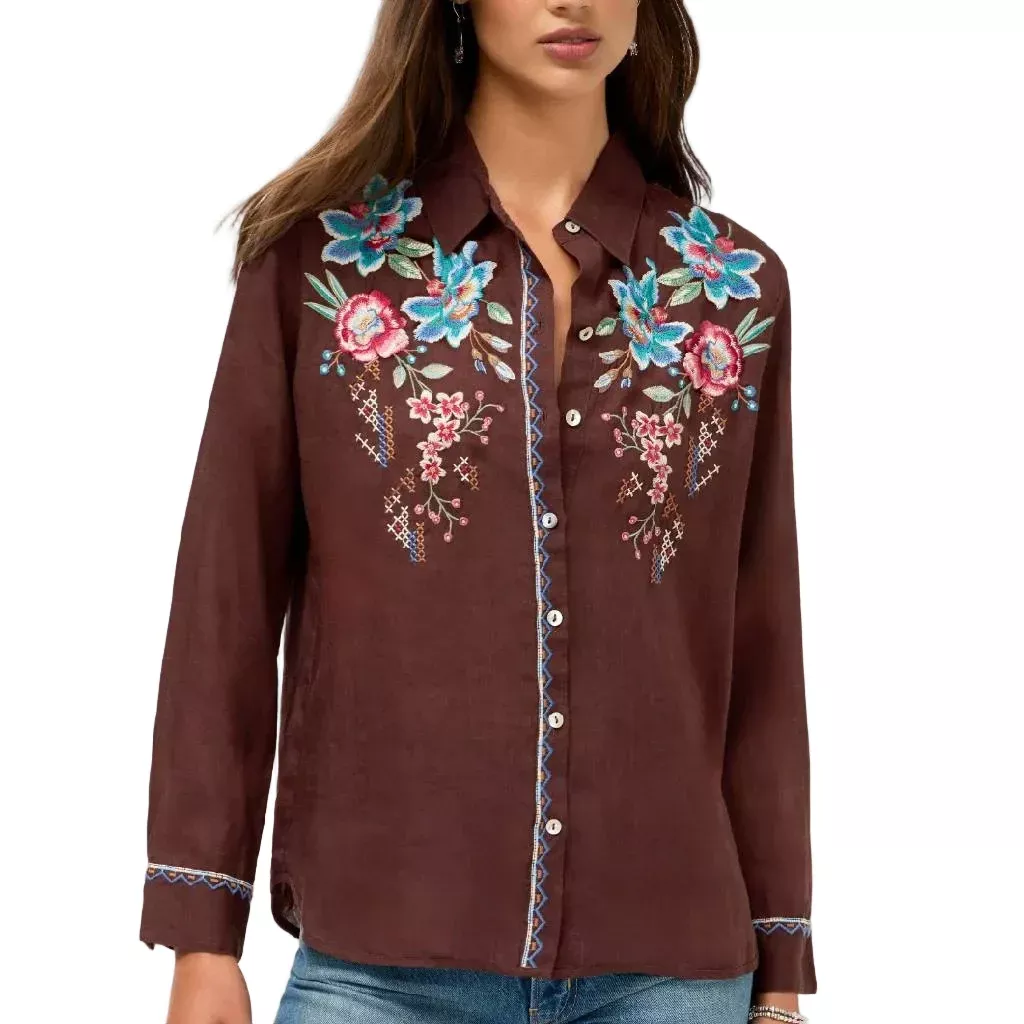 Johnny Was Contrasting Binding Shirt
