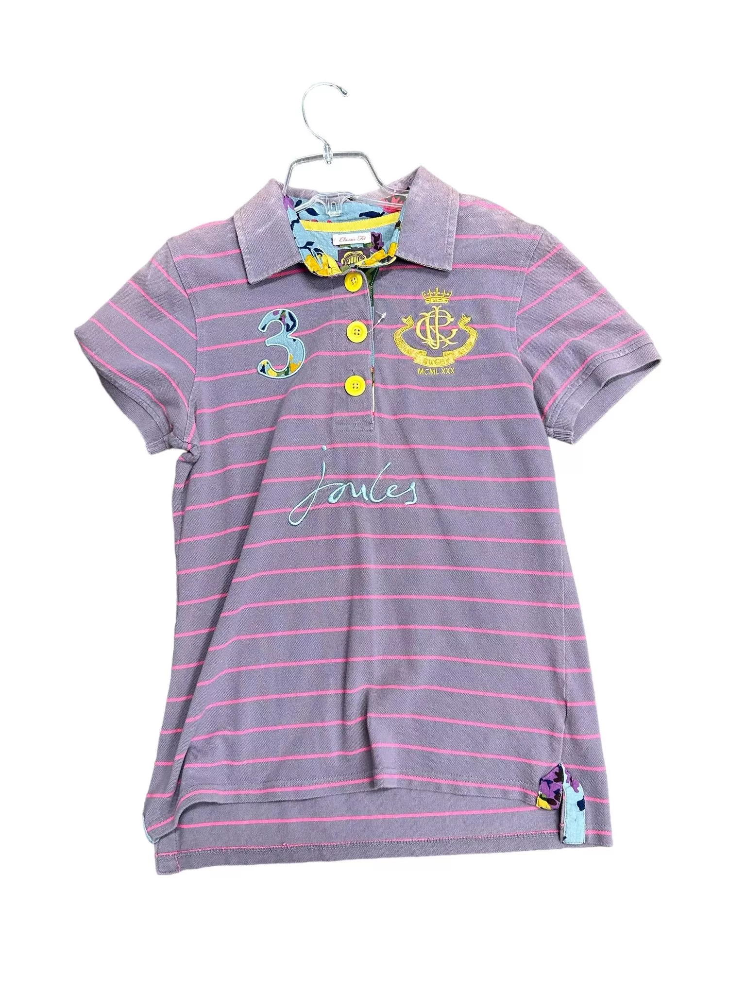 Joules Beaufort Lark Polo -Lilac Size 6 - USED
