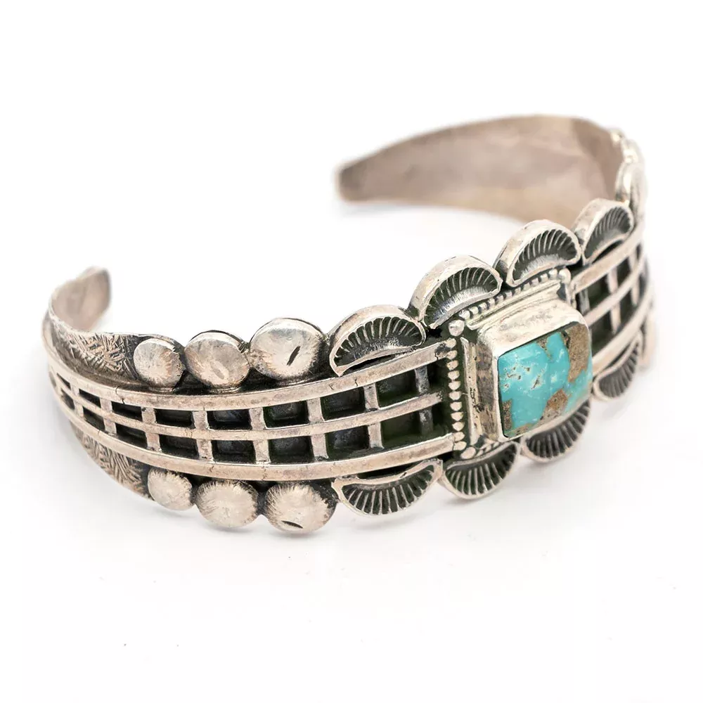 JP Original Zuni Turquoise Silver Cuff Bracelet