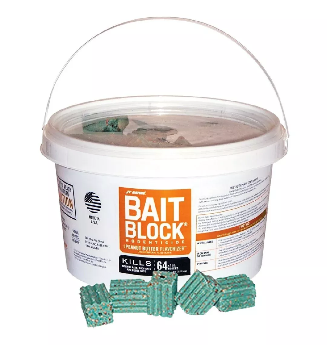 JT Eaton Peanut Butter Rodent Bait Blocks, 64 Pack
