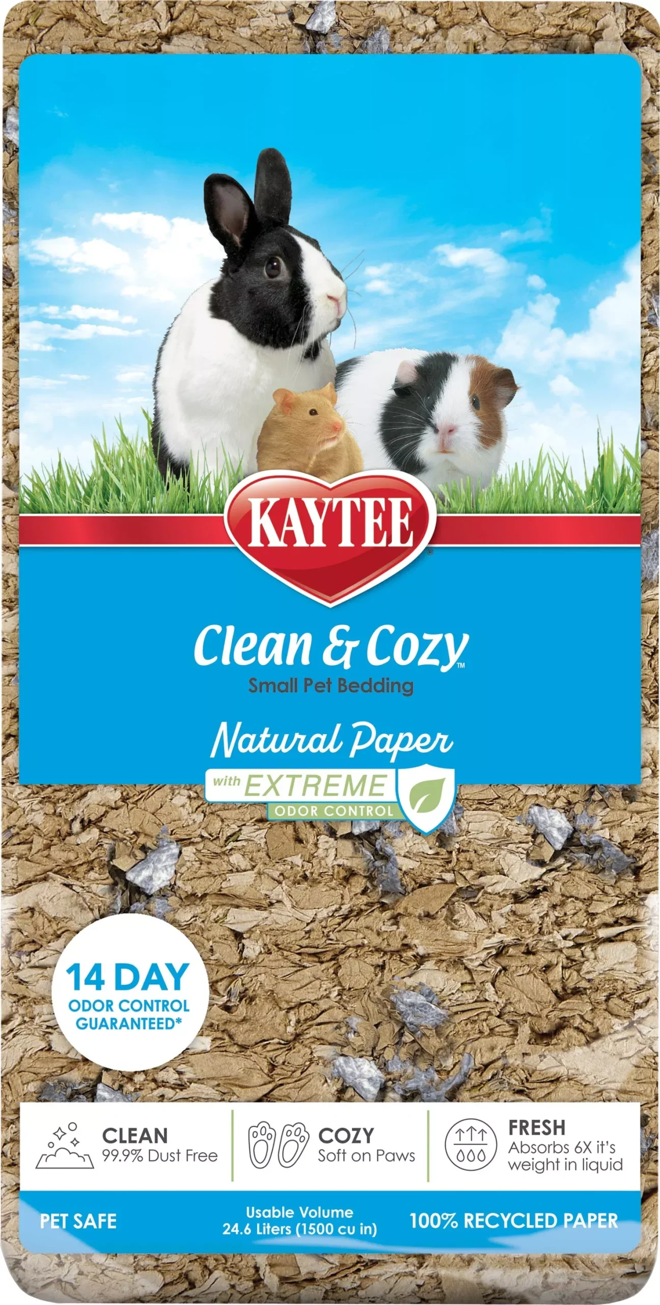 Kaytee Clean & Cozy Extreme Odor Control Small Pet Bedding Natural 24.6 L