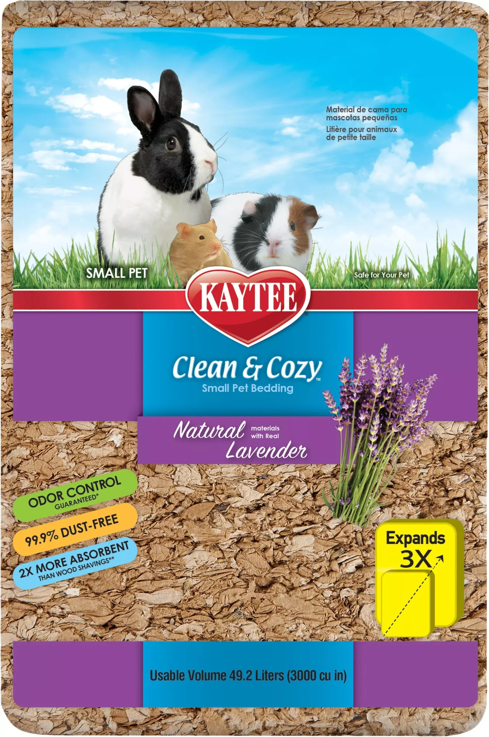 Kaytee Clean & Cozy Natural Small Pet Bedding, Lavender 49.2 L