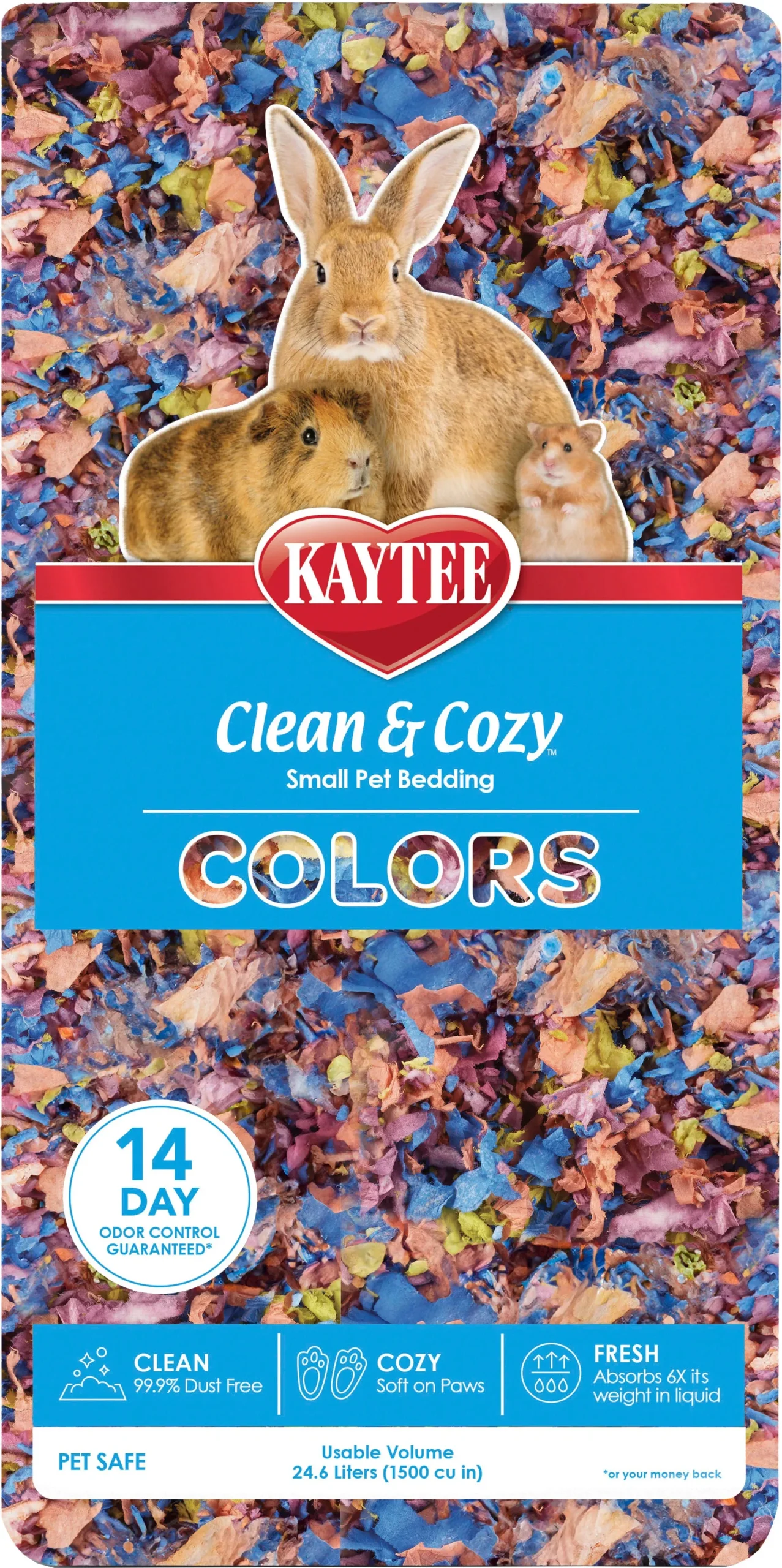 Kaytee Clean & Cozy Small Pet Bedding, Kaleidoscope, 24.6 L