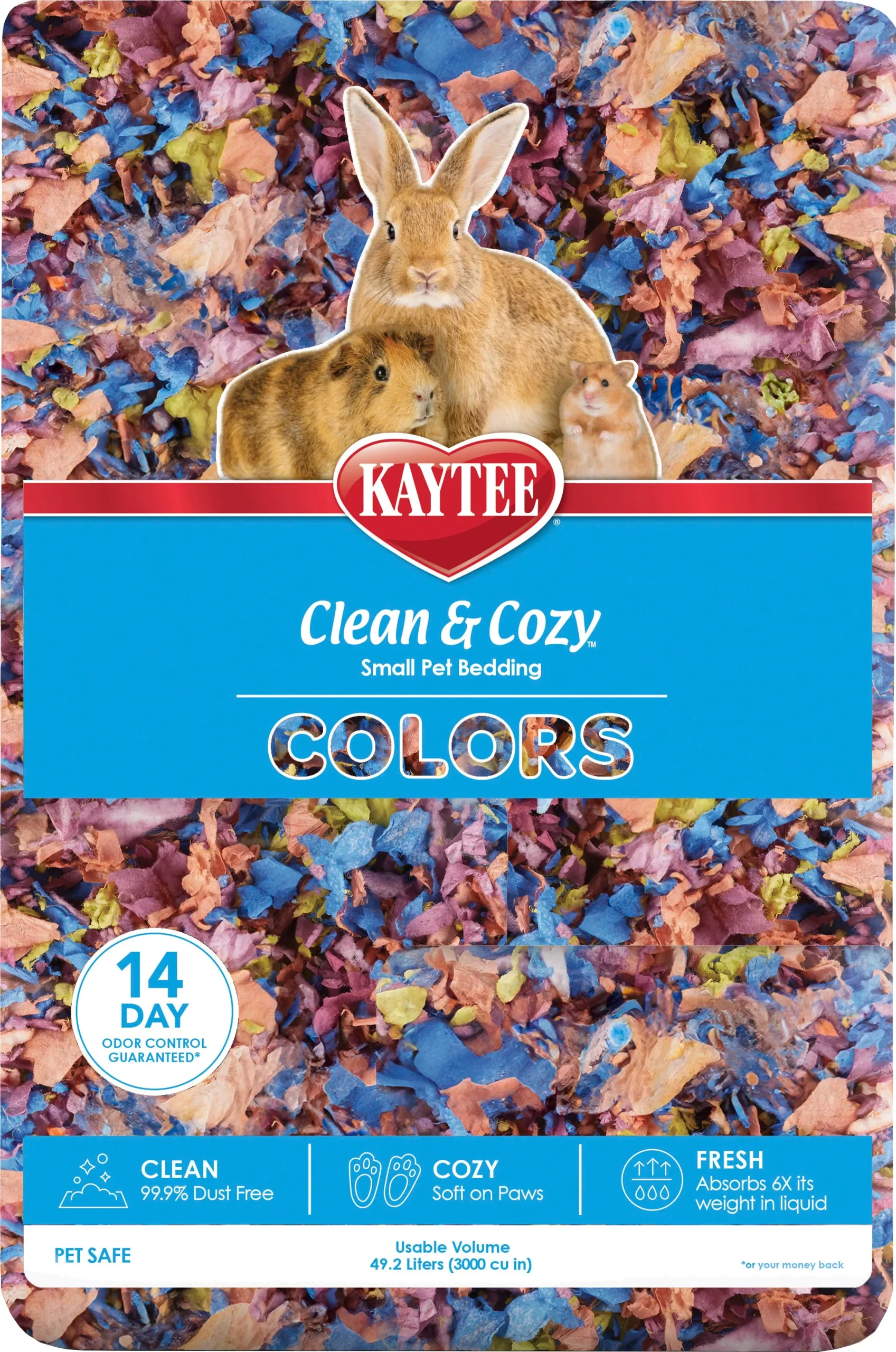 Kaytee Clean & Cozy Small Pet Bedding Kaleidoscope 49.2 L