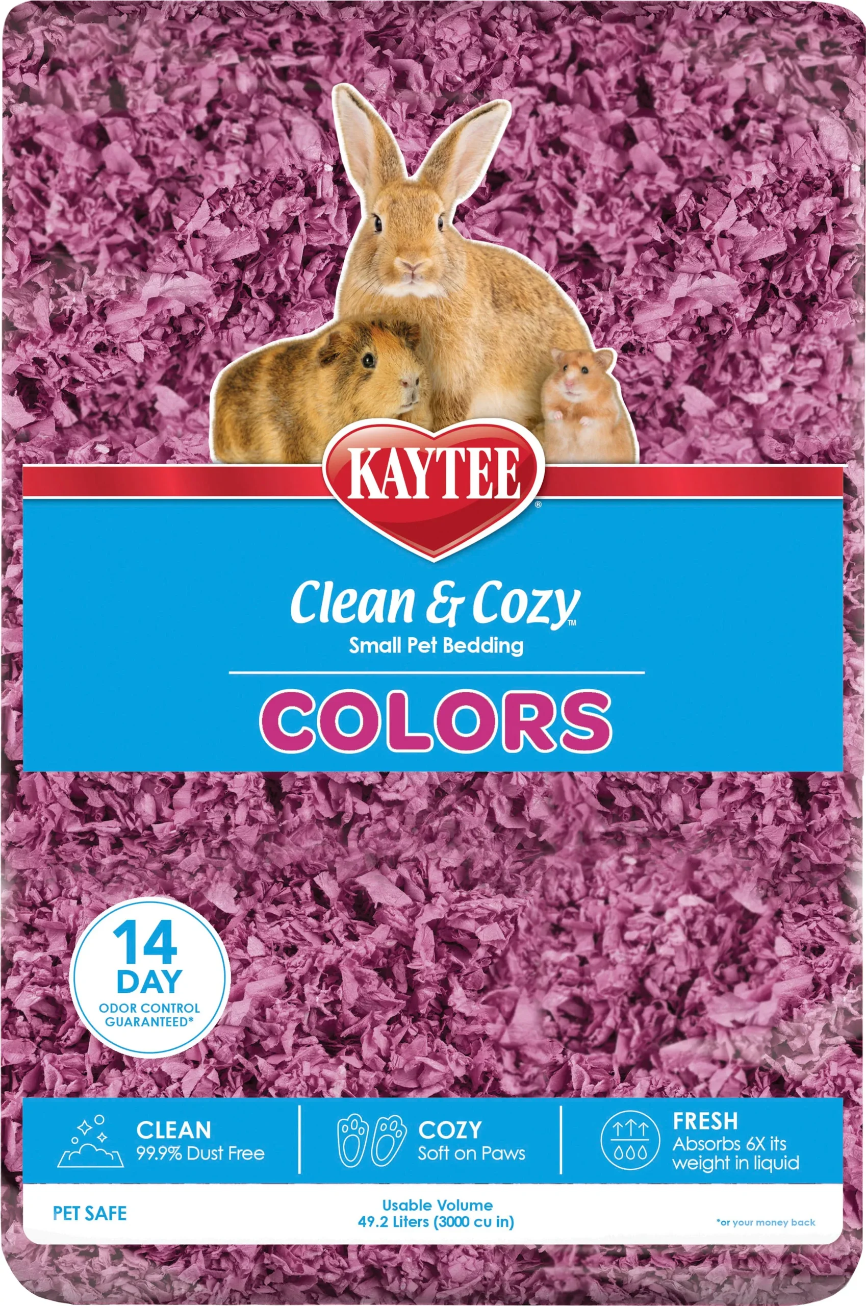 Kaytee Clean & Cozy Small Pet Bedding, Plum, 49.2 L