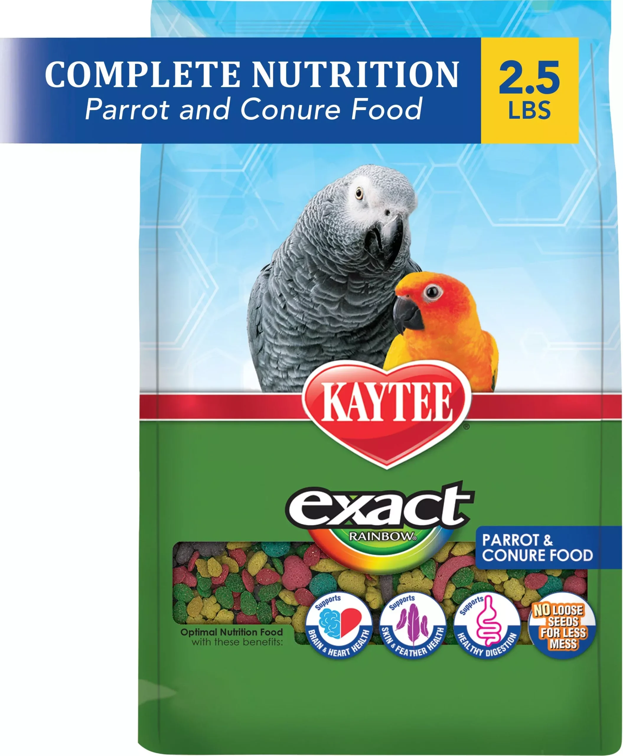 Kaytee Exact Rainbow Parrot & Conure Food, 2.5 lb