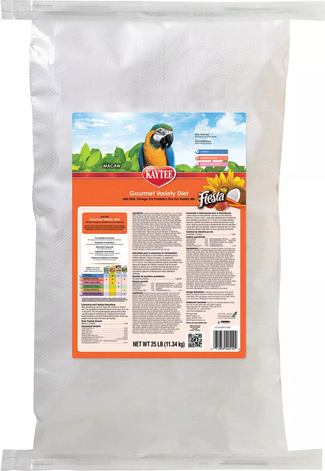 Kaytee Fiesta Macaw Food 25 lb