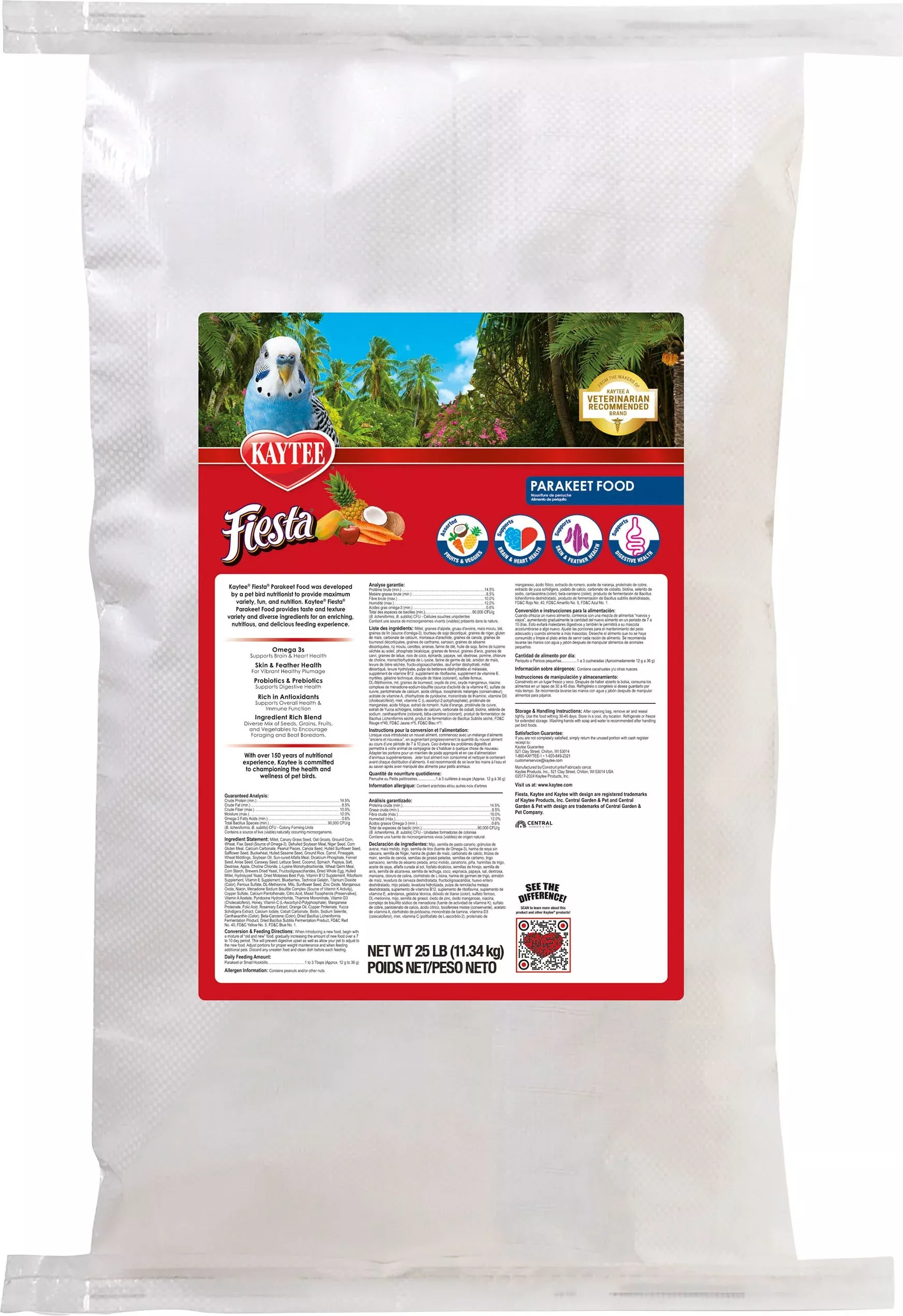 Kaytee Fiesta Parakeet Food, 25 lb