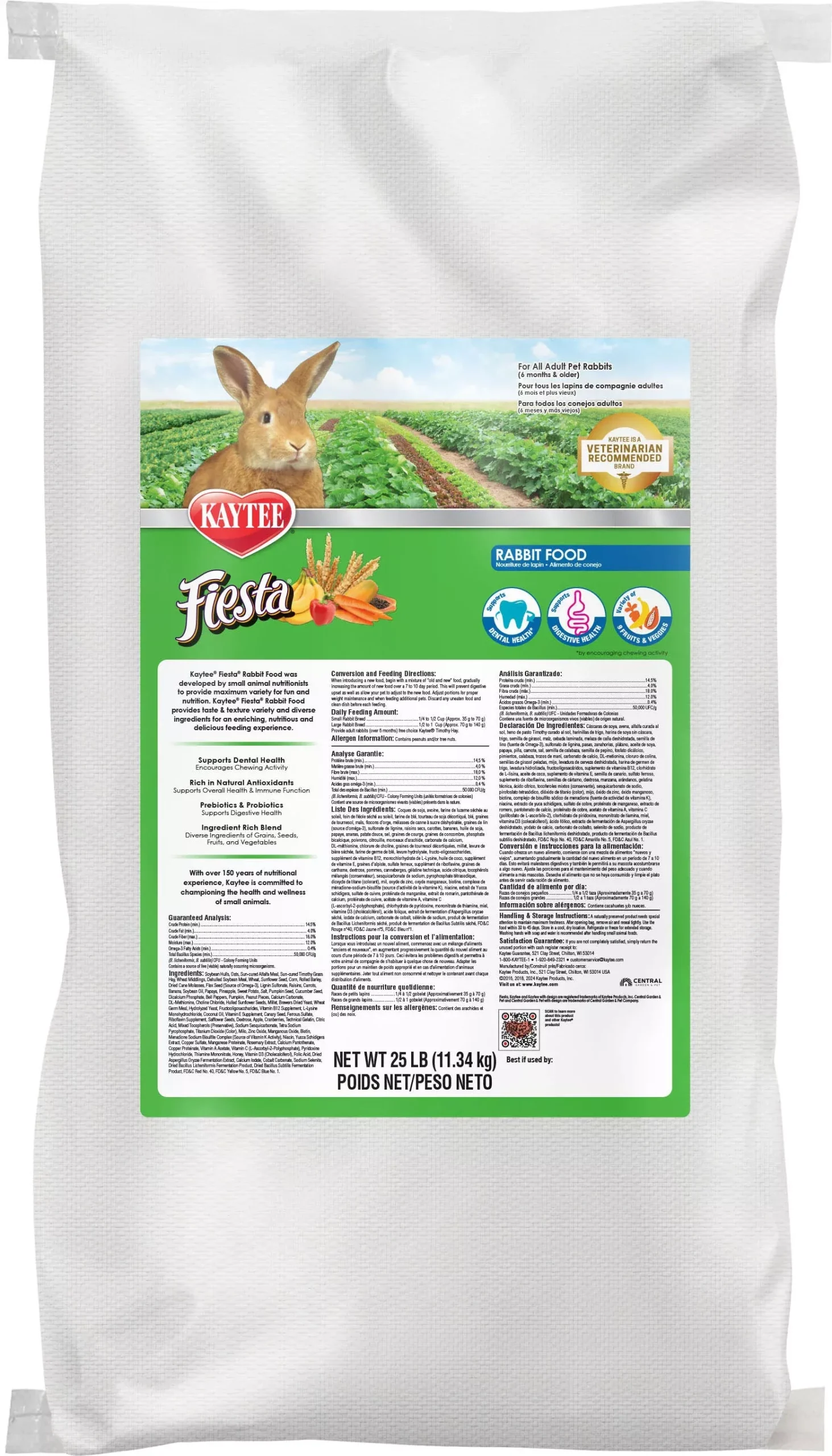 Kaytee Fiesta Rabbit Food 25 lb