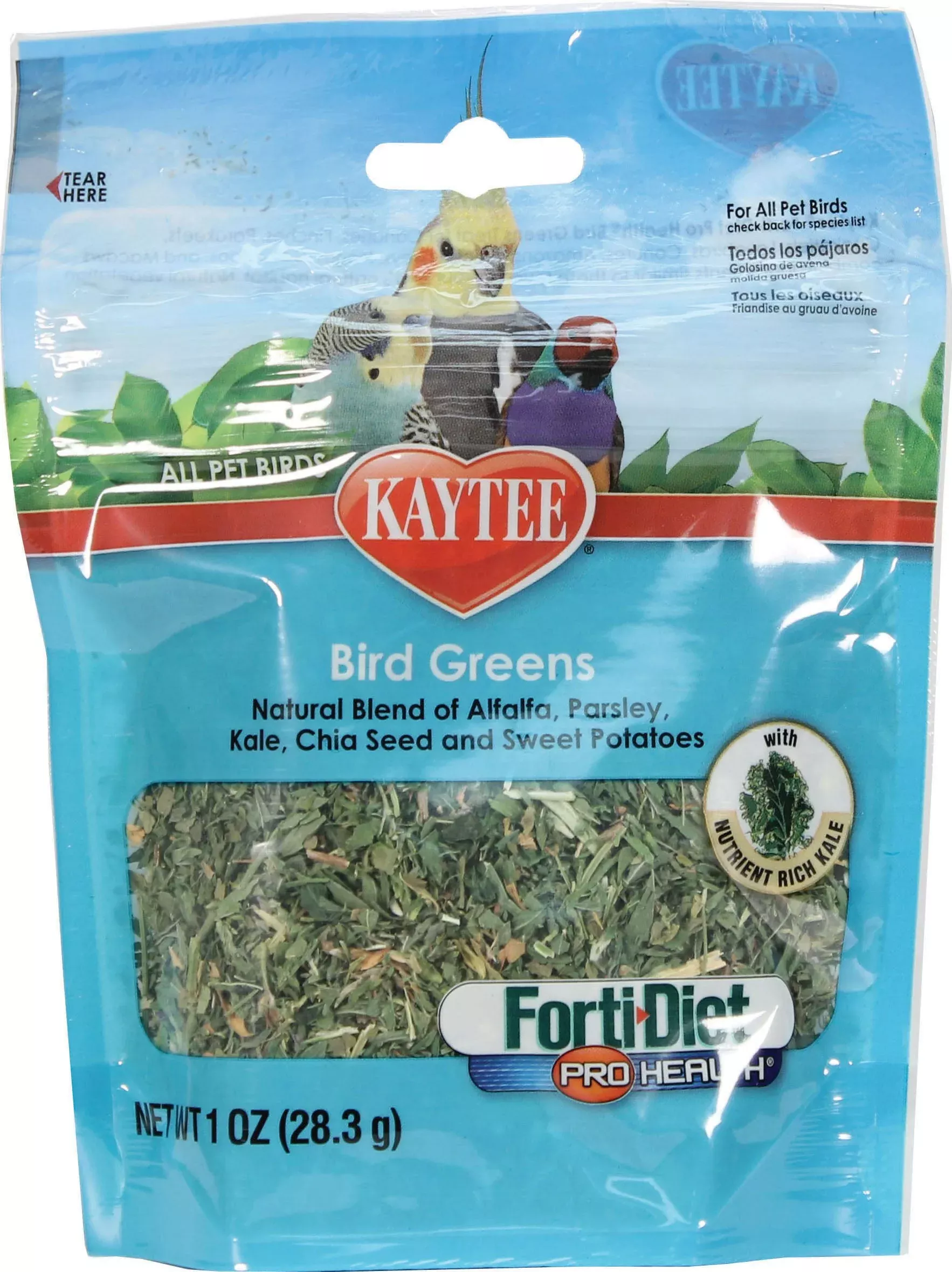 Kaytee Foraging Bird Greens Chia & Sweet Potato 1 oz