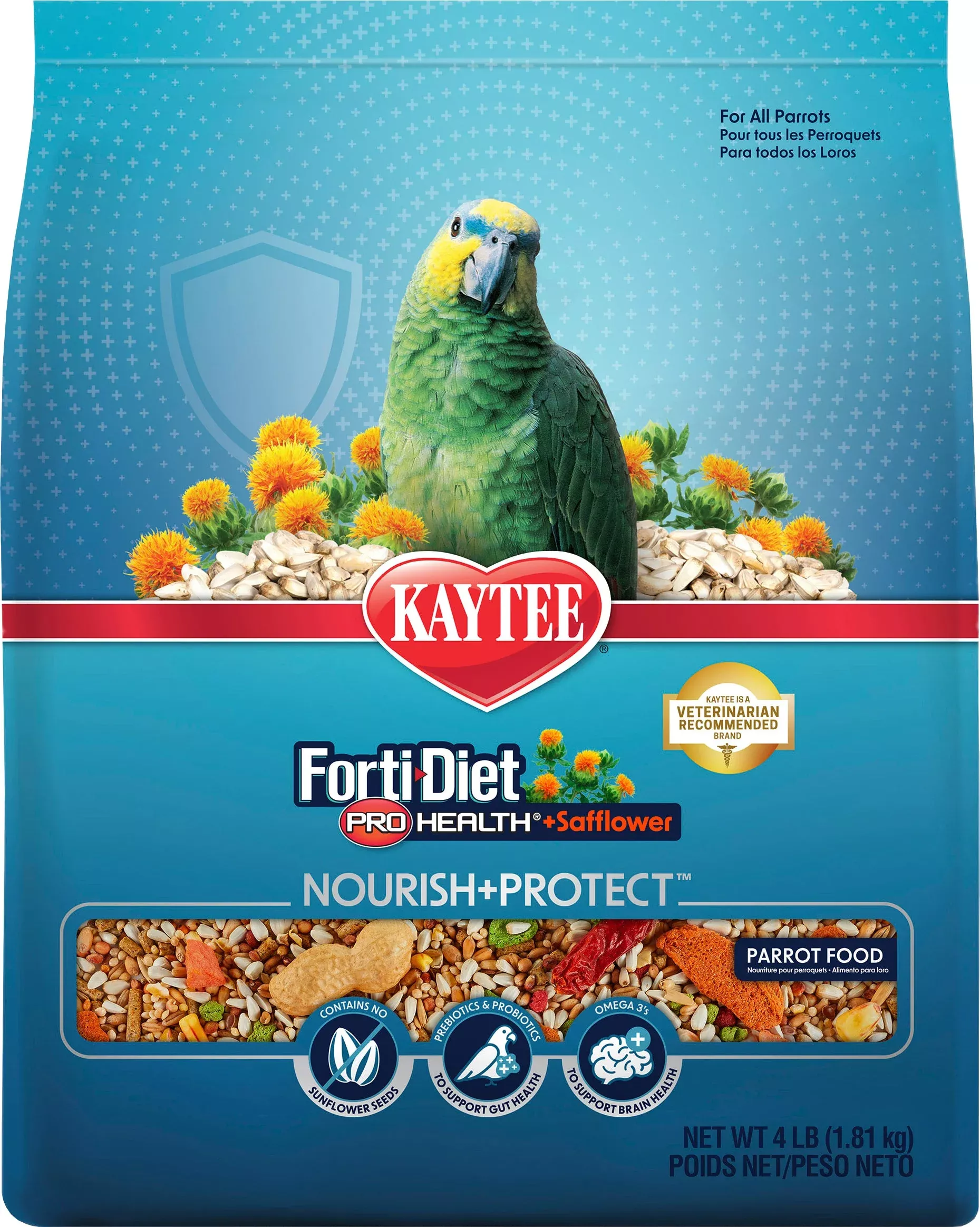 Kaytee Nourish & Protect Parrot Safflower Food 4 lb