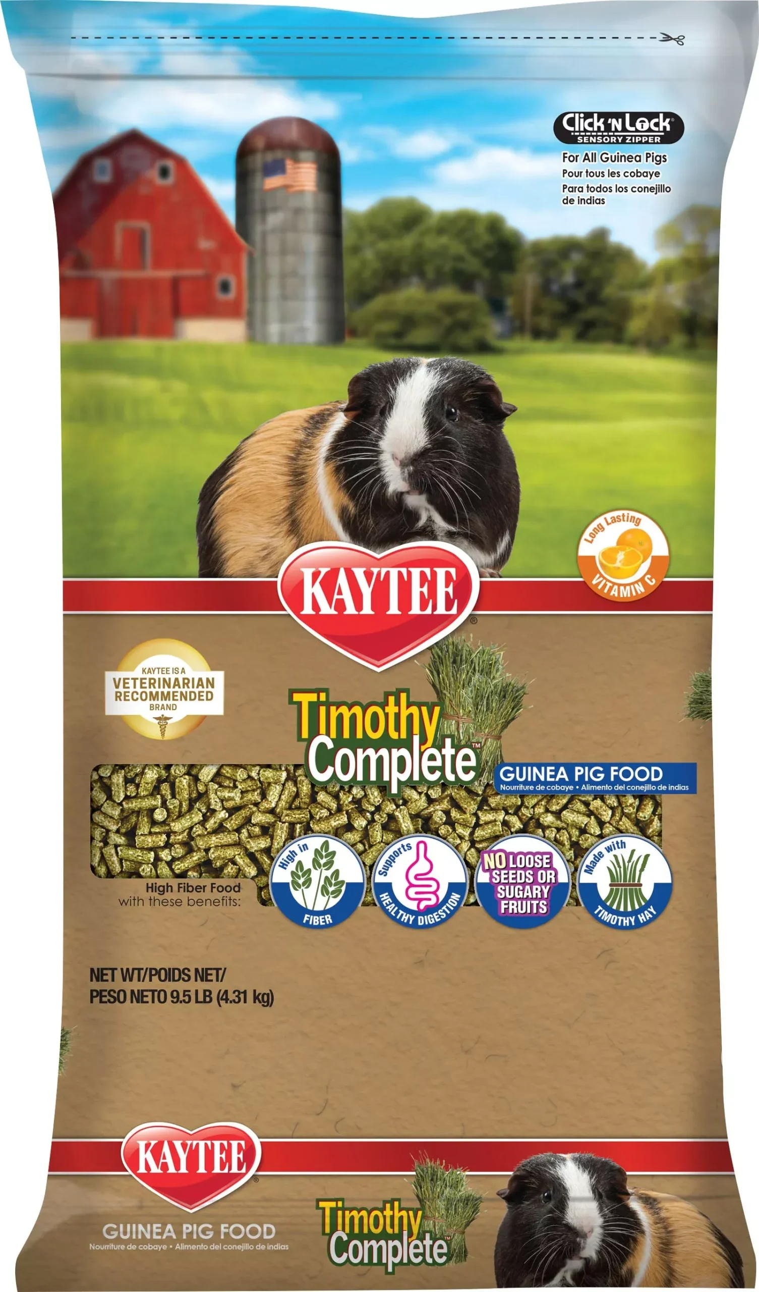 Kaytee Timothy Complete Guinea Pig Food, 9.5 lb