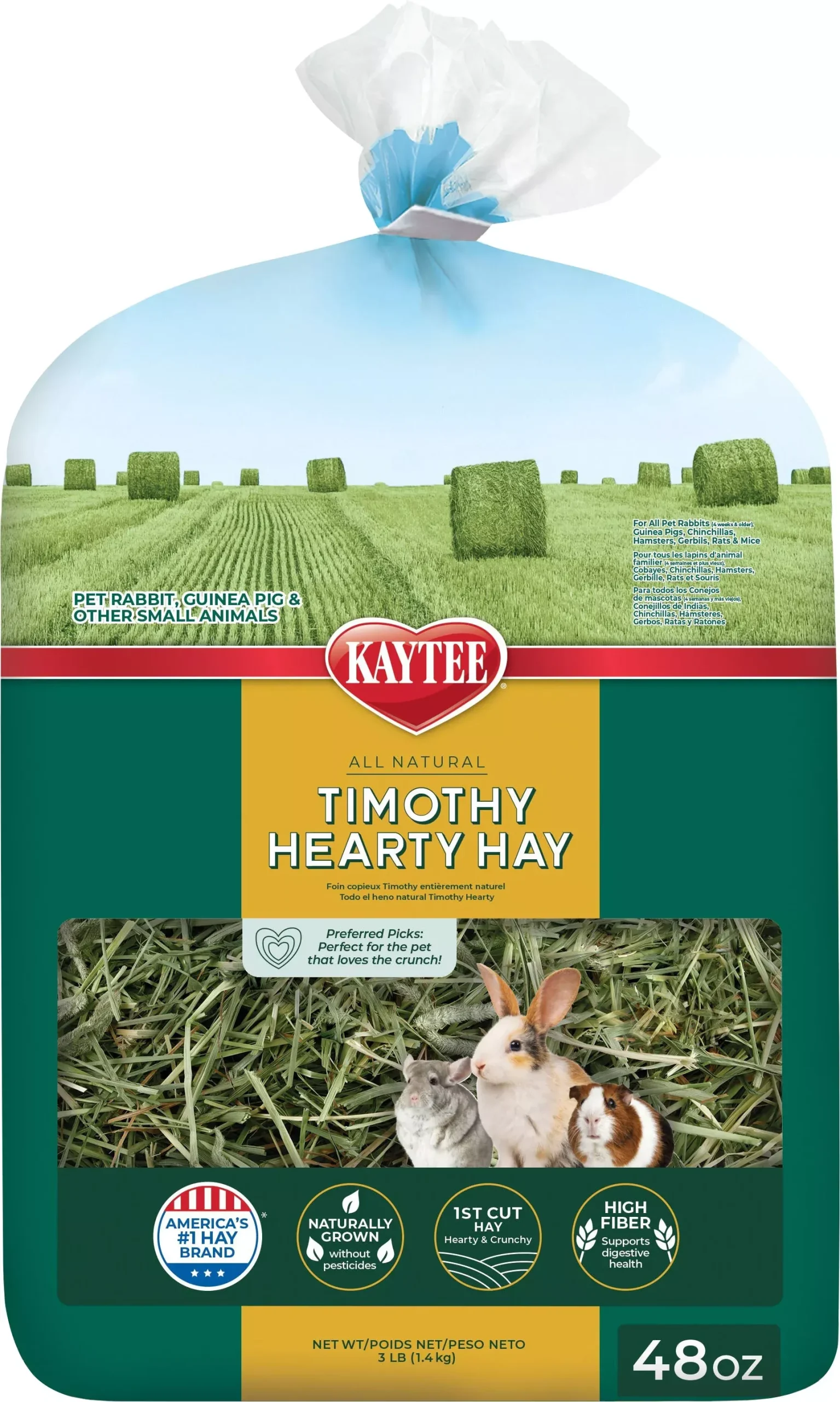 Kaytee Timothy Hearty Hay, 48 oz