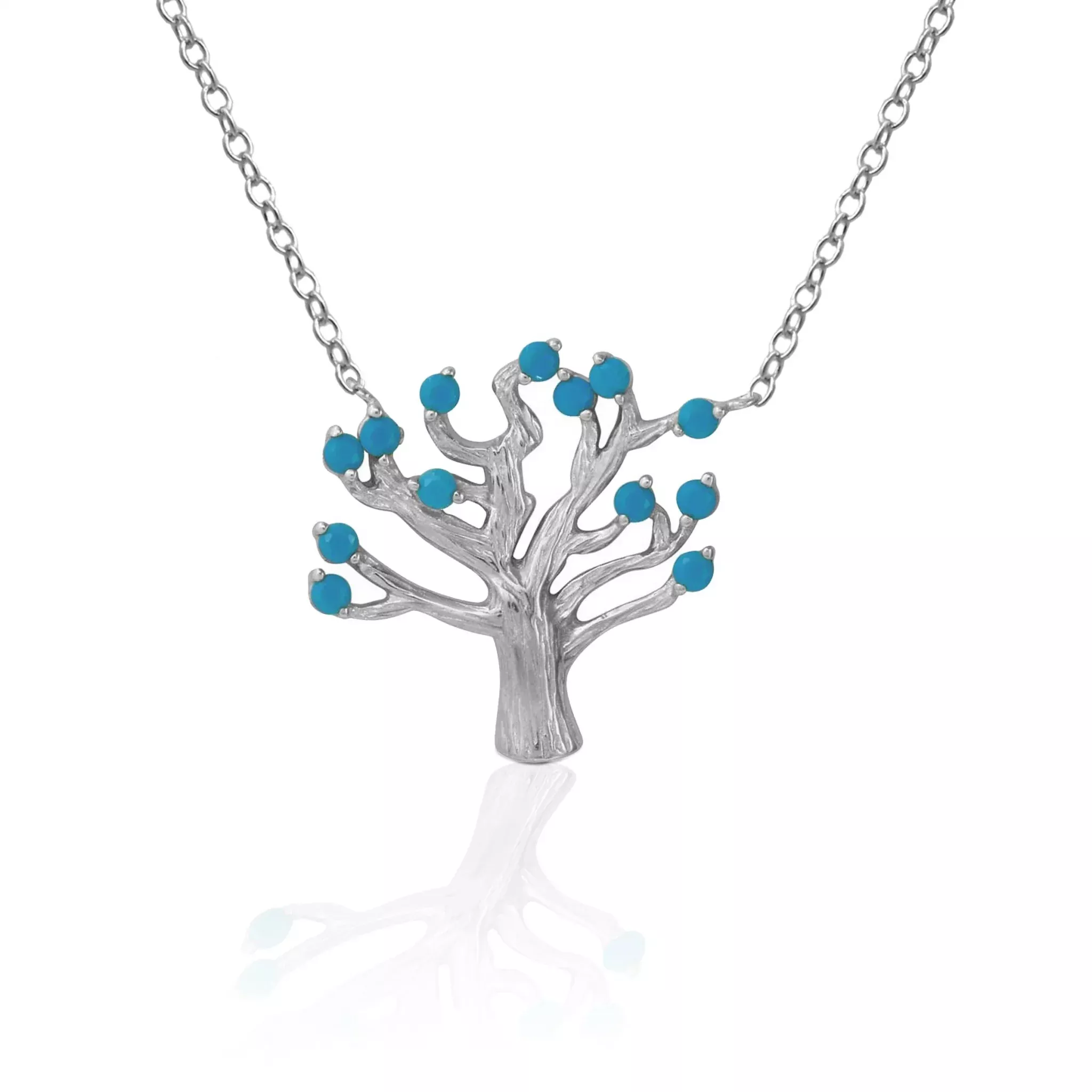 Kelly Herd Blue Turquoise Tree of Life Necklace
