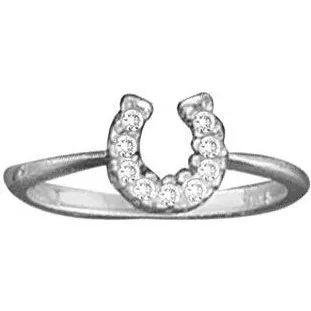 Kelly Herd Clear Horseshoe Ring - Sterling Silver