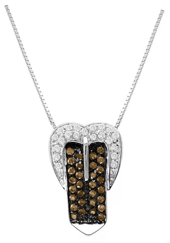 Kelly Herd Cognac Buckle Necklace