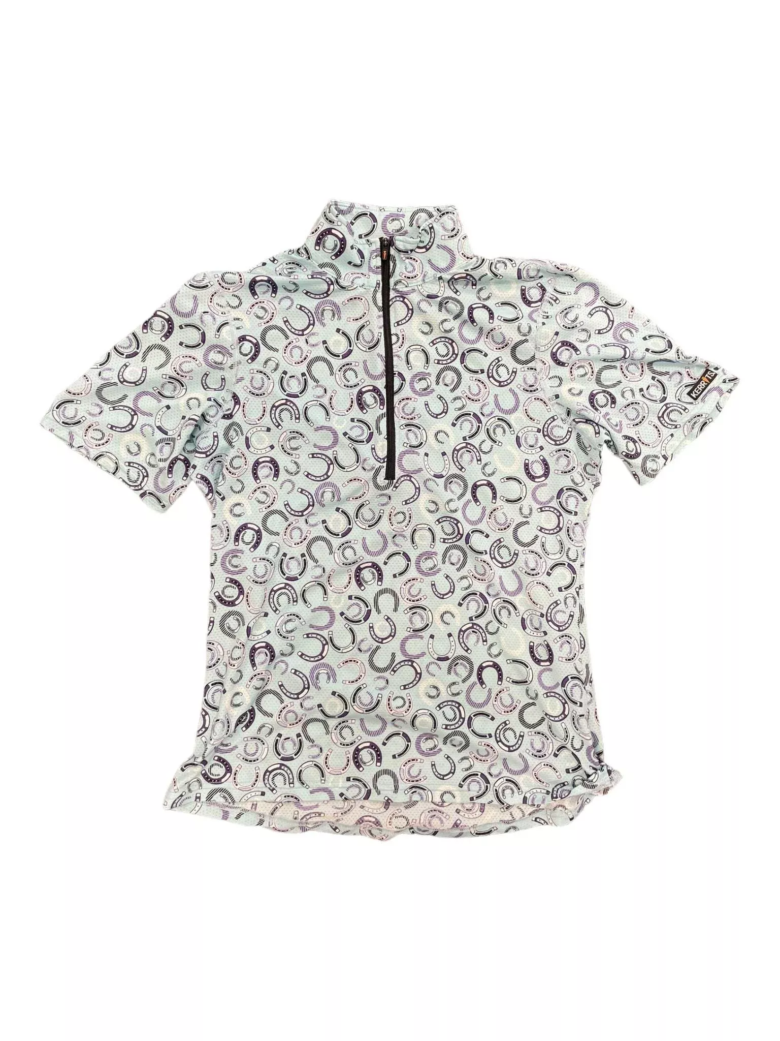 Kerrits SS Top - Blue Horseshoes - S - USED