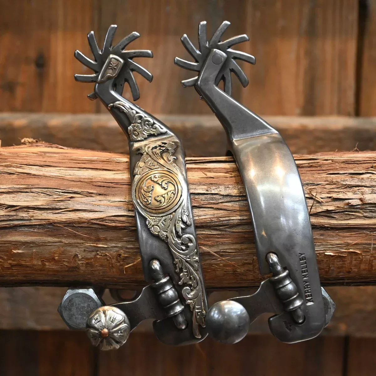 Kerry Kelley Silver & Copper Mounted Hurricane Spurs