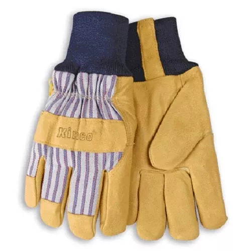 Kinco Lined Pigskin Knit Gloves, Women's Small