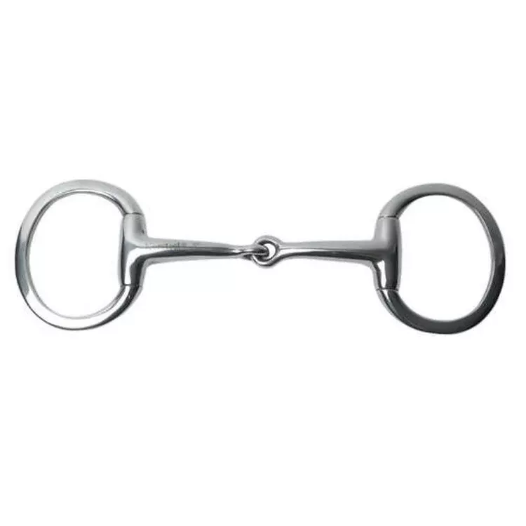 Korsteel Stainless Steel Thin Mouth Jointed Flat Ring Eggbutt Snaffle Bit
