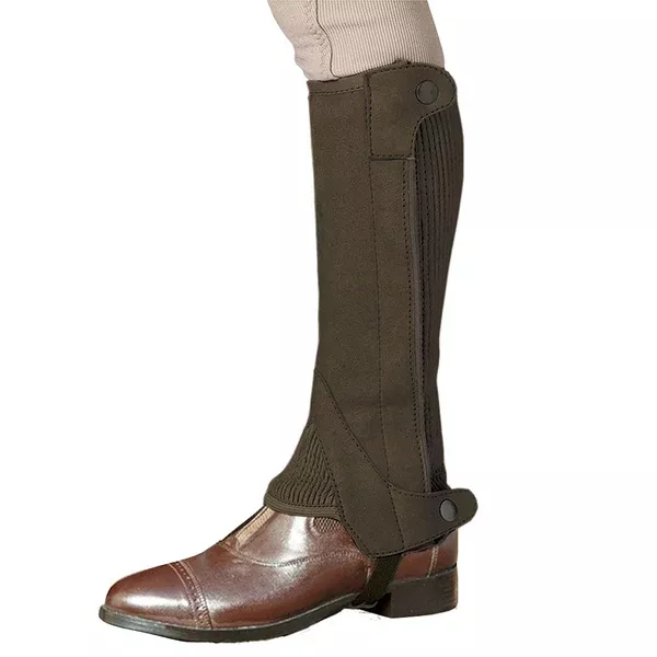 Large Ovation Ladies Half Chaps Elite Amara Ribbed Dark Brown