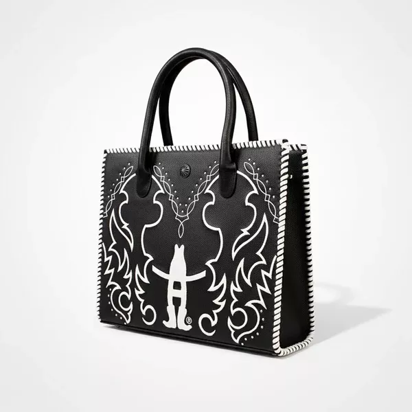 Laurel Midnight Rodeo Black Genuine Leather Tote Bag