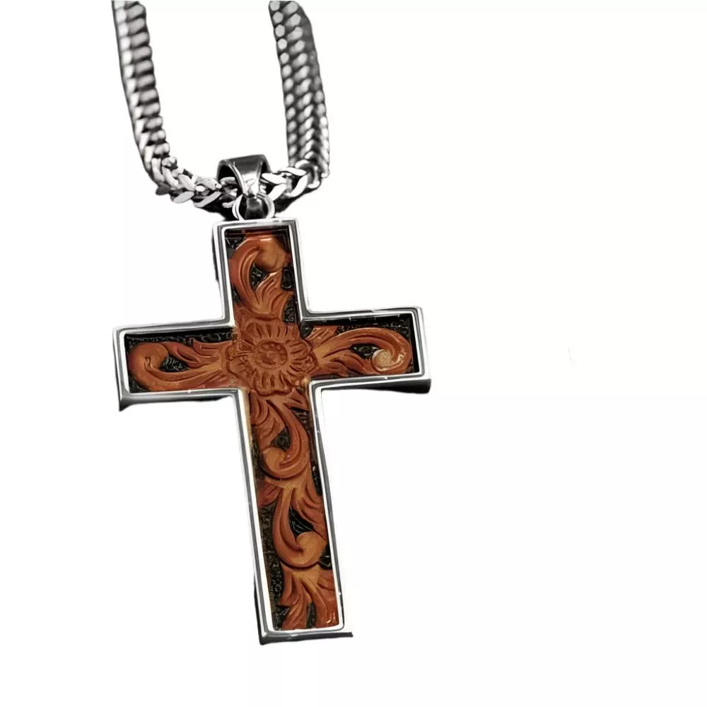 Leather Cross Necklace