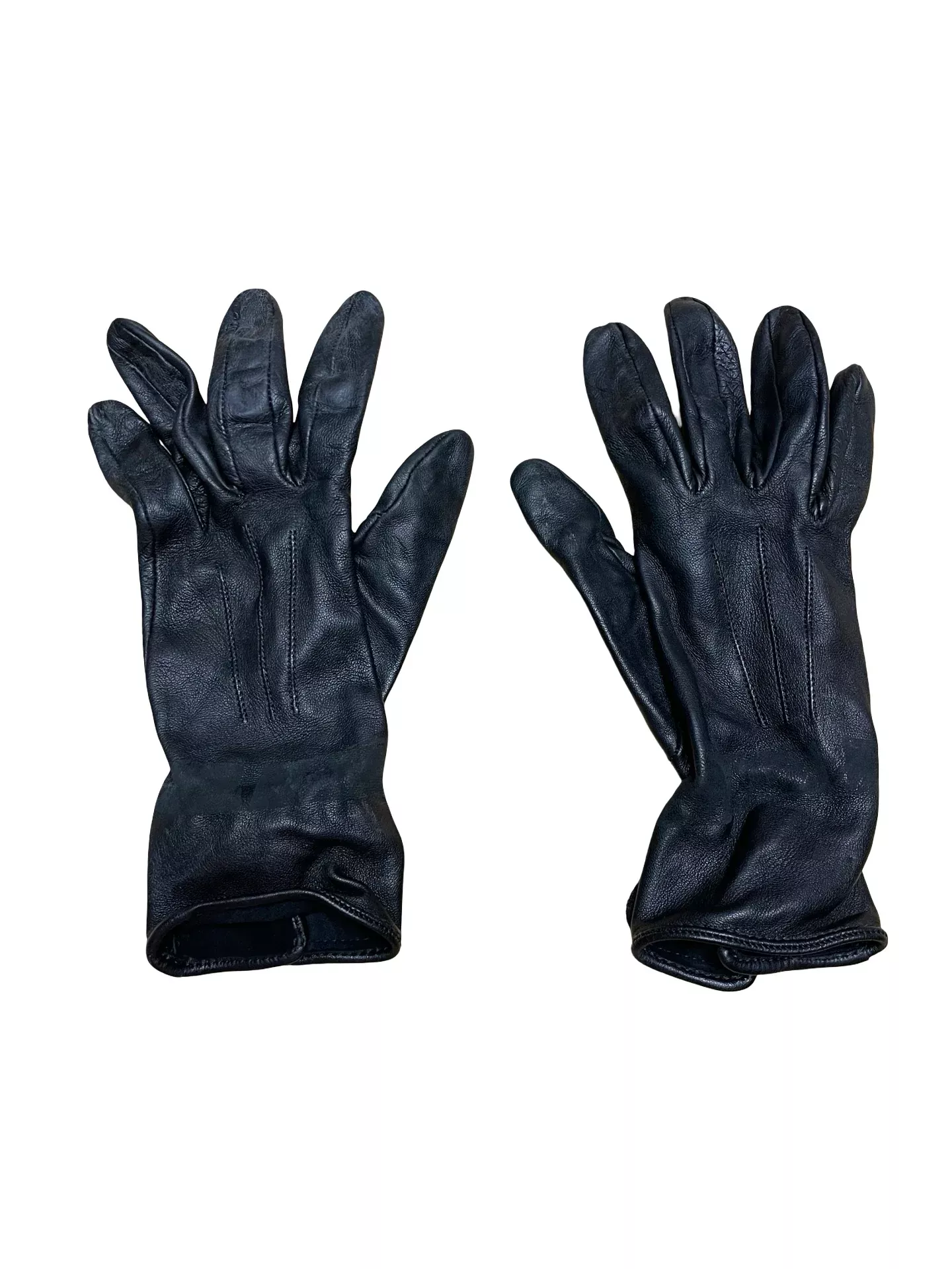 Leather Gloves - Black - Est. M - USED