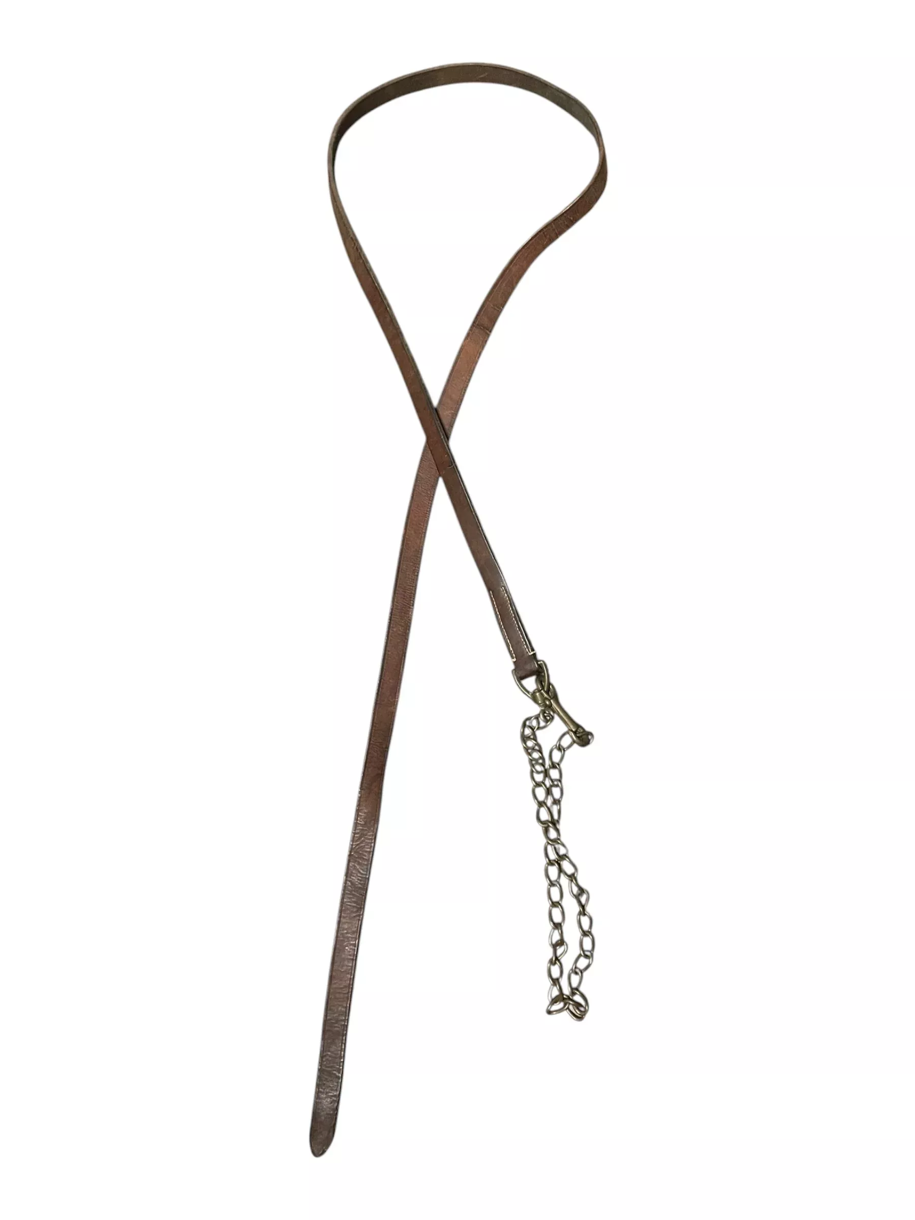 Leather Lead W/ Shank - Brown - Approx 8' - USED