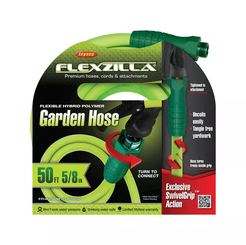 Legacy Flexzilla Swivel Grip Garden Hose, 5/8" x 50 ft