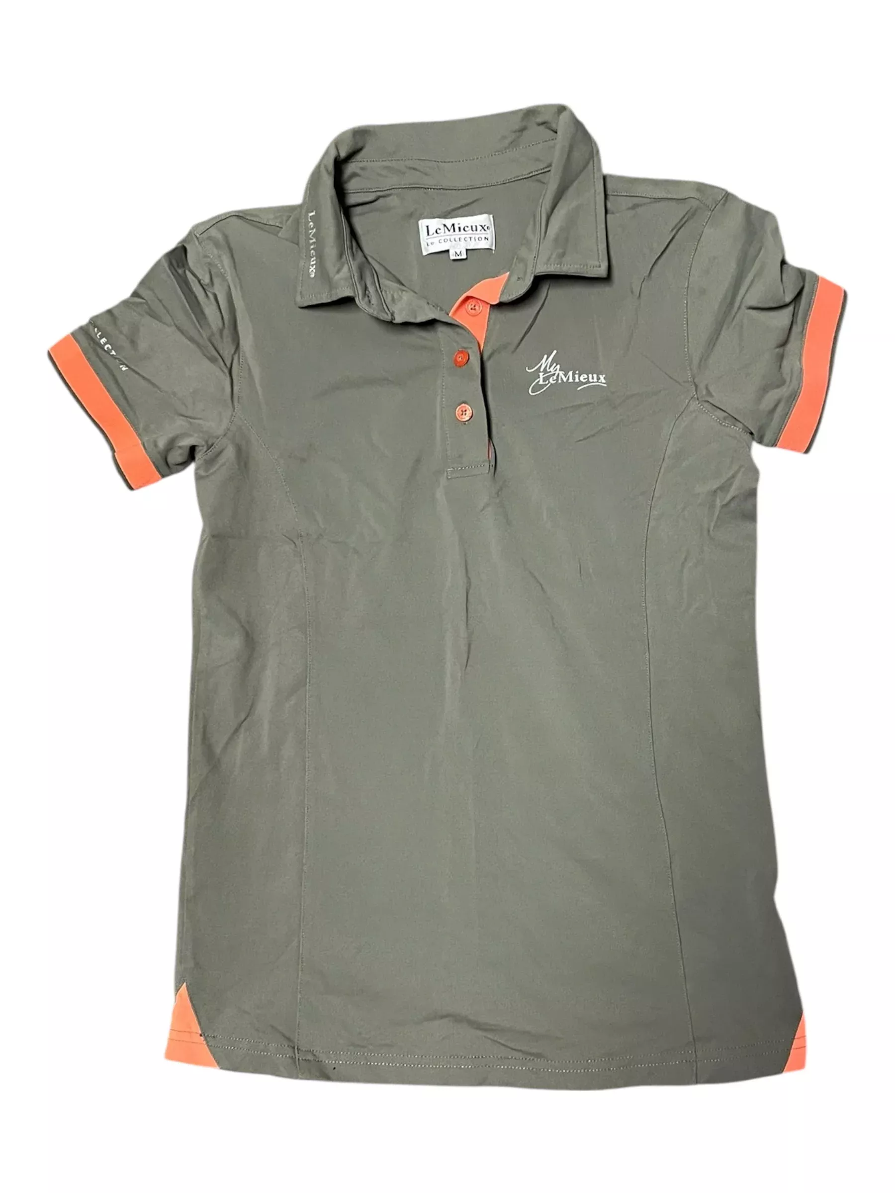 LeMieux Polo - Gray/Peach - M - USED