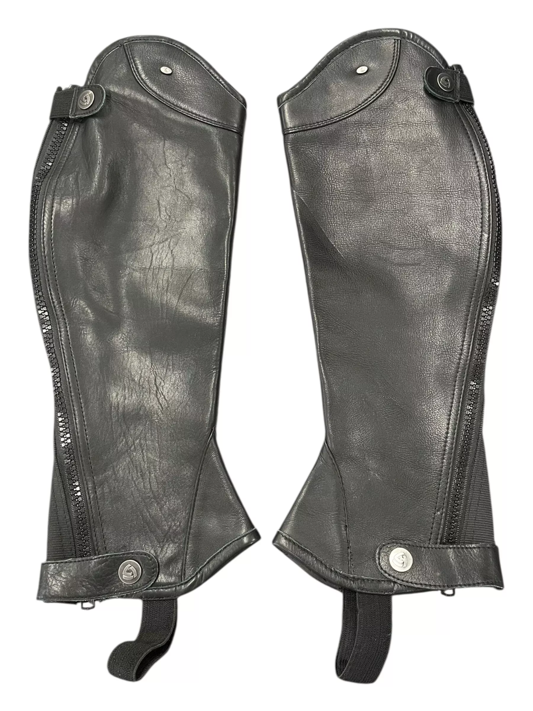Lettia London Leather Half Chaps - Black - Ladies Medium - USED