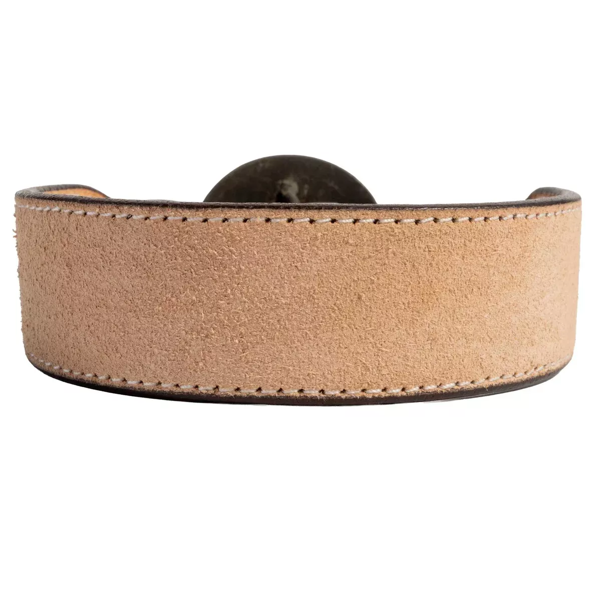 Light Oil Roughout Dog Collar w/Engraved Buckle